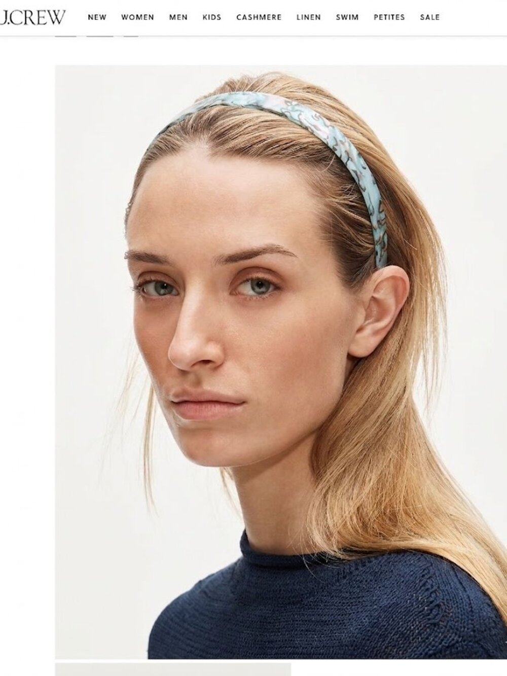 J. Crew Tortoise Headband in Blue Like New - Picture 2 of 2